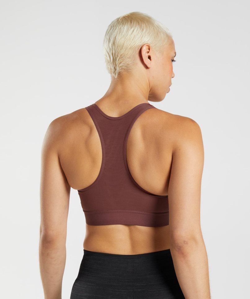 Women's Gymshark Racerback High Support Sports Bra Dark Brown | NZ 2FLGOY